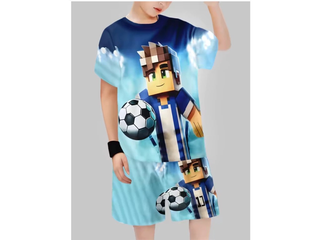 Dětský letní set Minecraft postavy - tričko + kraťasy 3